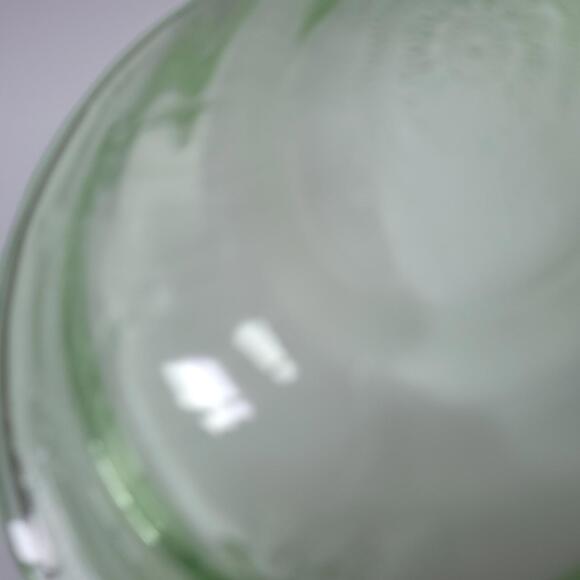 Cameo Ballerina  Anchor Hocking Green  Depression Vaseline Glass 10" x 2 Bowl - Picture 8 of 11